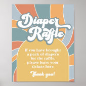 Diaper Raffle Groovy Retro Sonnenschein Poster (Vorne)