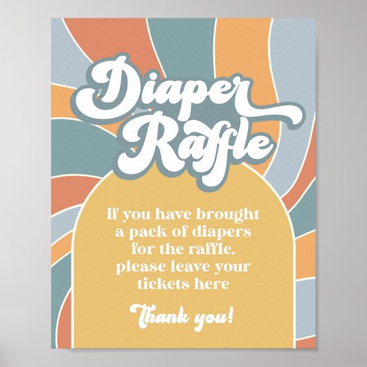 Diaper Raffle Groovy Retro Sonnenschein Poster (Vorne)
