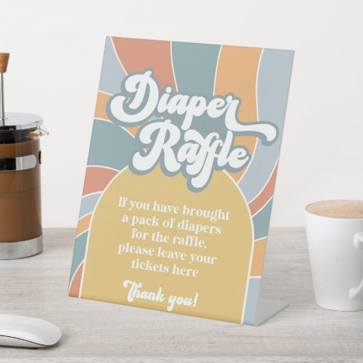 Diaper Raffle Groovy Retro Sunshine Sockelschild (In SItu)