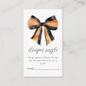 Diaper Raffle Halloween Coquette Bow Babydusche Begleitkarte (Vorderseite)