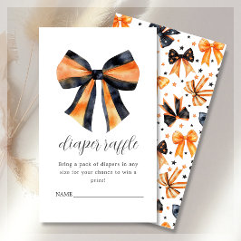 Diaper Raffle Halloween Coquette Bow Babydusche Begleitkarte