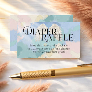 Diaper Raffle Heaven Sent Pastel Baby Dusche Begleitkarte