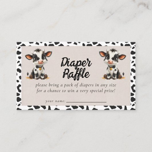 Diaper Raffle Heilige Kuh Twins Kinderdusche Begleitkarte (Vorderseite)