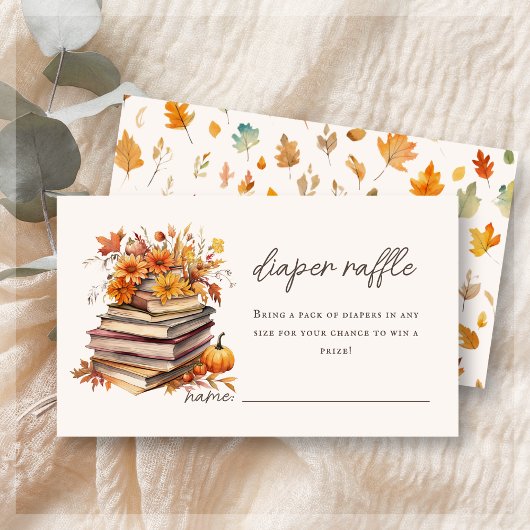 Diaper Raffle | Herbstbuch Kinderdusche Begleitkarte