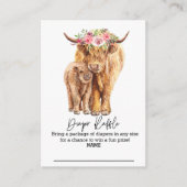Diaper Raffle Highland Kuh Floral Umschließung Begleitkarte (Vorderseite)