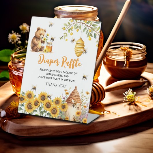 Diaper Raffle Honey Bee Baby Dusche Sockelschild