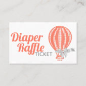 Diaper Raffle Hot Air Ballon Babydusche Visitenkarte (Rückseite)