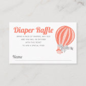 Diaper Raffle Hot Air Ballon Babydusche Visitenkarte (Vorderseite)