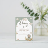 Diaper Raffle Kinderzimmer Boho Bear Baby Dusche Begleitkarte (Stehend Vorderseite)