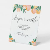 Diaper Raffle Kleine Süsse Citrus Baby Dusche Sockelschild (Vorderseite)