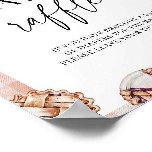 Diaper Raffle Kleine Süsse Pie Baby Shower Game Poster (Ecke)