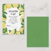Diaper Raffle Lemon Babydusche Begleitkarte (Vorne/Hinten)