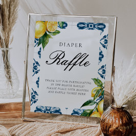 Diaper Raffle Lemon Positano Baby Duschzeichen Poster