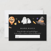 Diaper Raffle Little Boo Black Einladung (Vorderseite)