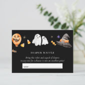 Diaper Raffle Little Boo Black Einladung (Stehend Vorderseite)