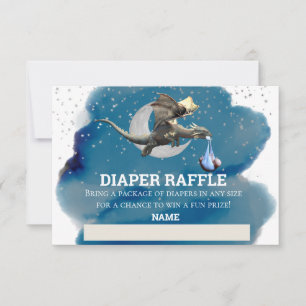Diaper Raffle Little Knight Dragon Silver Star Einladung