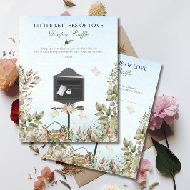 Diaper Raffle Little Love Letters Baby Shower Mitteilungskarte