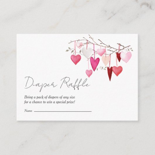 Diaper Raffle Little Sweetheart Baby Dusche Begleitkarte (Vorderseite)