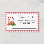 Diaper Raffle Locally Grown Baby Shower Gingham Begleitkarte (Vorderseite)