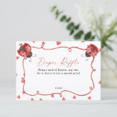 Diaper Raffle Love Bug Baby Shower Begleitkarte (Stehend Vorderseite)