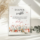 Diaper Raffle Merry Little Baby Shower Game sign Poster
