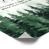 Diaper Raffle Misty Forest Baby Shower Poster (Ecke)