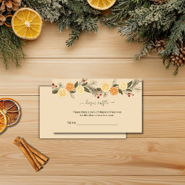 Diaper Raffle Moderne getrocknete Zitrusfrüchte We Begleitkarte