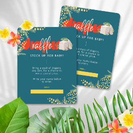 Diaper Raffle Mom-osa Theme Baby Shower Card Mitteilungskarte