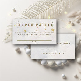 Diaper Raffle Moon Mobile Twinkle Baby Shower Begleitkarte