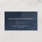 Diaper Raffle Moon Starry Night Blue Baby Shower Begleitkarte (Rückseite)