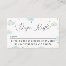 Diaper Raffle Moon & Stars watercolor baby shower Begleitkarte