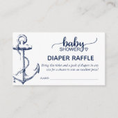 Diaper Raffle Nautical Anchor Navy Blue Begleitkarte (Vorderseite)