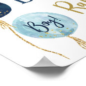 Diaper Raffle navy Blue Baby Dusche Junge Poster (Ecke)