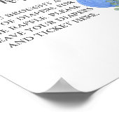 Diaper Raffle Oh Boy Bear Blue Ballon Eukalyptus Poster (Ecke)