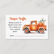 Diaper Raffle Orange LKW Zitrusfrüchte Babydusche