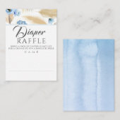 Diaper Raffle Pampas Grass Dusty Blue Baby Dusche Visitenkarte (Vorne/Hinten)