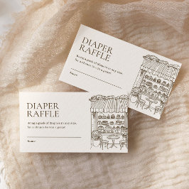 Diaper Raffle Paris Französisch Patisserie Babydus Begleitkarte