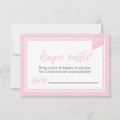 Diaper Raffle Pastel Pink Polka Dot Girl BOHO Einladung (Vorderseite)