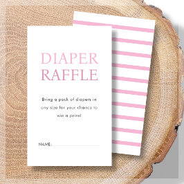 Diaper Raffle | Pink Baby Dusche Begleitkarte