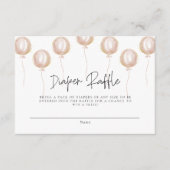 Diaper Raffle Pink Ballon Die Girl Baby Dusche Begleitkarte (Vorderseite)