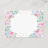 Diaper Raffle Pink Blue Floral Begleitkarte (Rückseite)