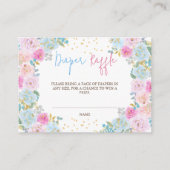 Diaper Raffle Pink Blue Floral Begleitkarte (Vorderseite)
