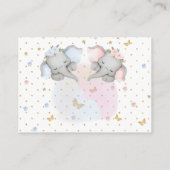 Diaper Raffle Pink Blue Floral Elephant Begleitkarte (Rückseite)