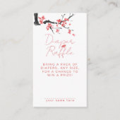 Diaper Raffle Pink Cherry Blossom Baby Shower Begleitkarte (Vorderseite)