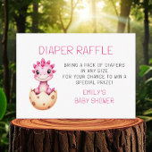 Diaper Raffle Pink Dinosaurier Wasserfarbe Kinderd Begleitkarte