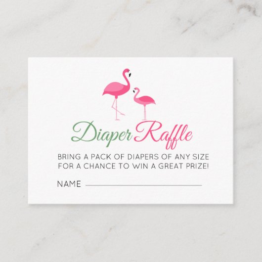 Diaper Raffle Pink Flamingo Baby Dusche Begleitkarte (Vorderseite)