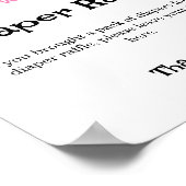 Diaper Raffle Pink Girl Babydusche Schild (Ecke)