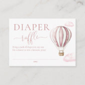 Diaper Raffle Pink Hot Air Ballon Babydusche Begleitkarte (Vorderseite)