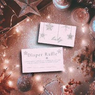 Diaper Raffle Pink Kristall Girl Babydusche Begleitkarte