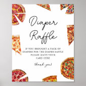 Diaper Raffle Pizza Babydusche Schild (Vorne)